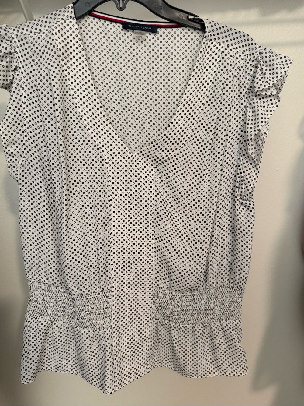 Tommy Hilfiger White Top with Black Dot Print